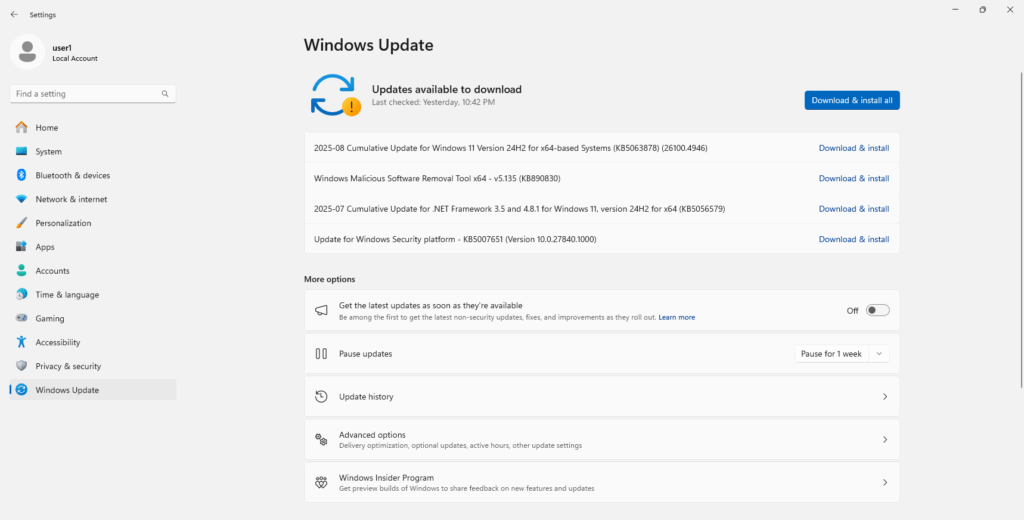 Cập nhật các phiên bản windows 11